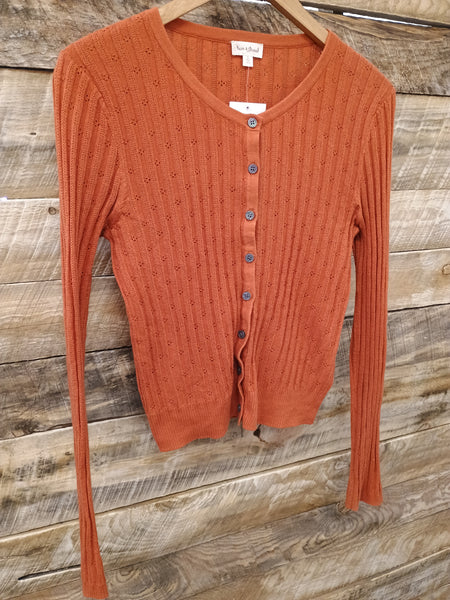 The Rust Daisy Button Top