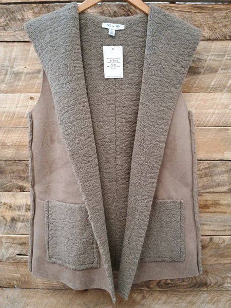 The Walk Up Front Mocha Grey Vest