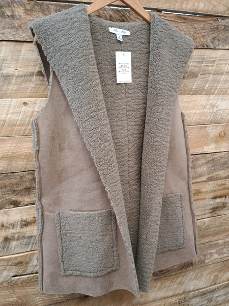 The Walk Up Front Mocha Grey Vest