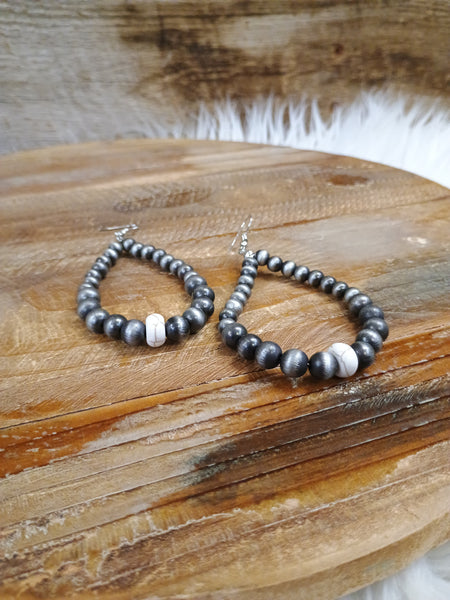 The Navajo and Bone Bead Earrings