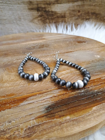 The Navajo and Bone Bead Earrings