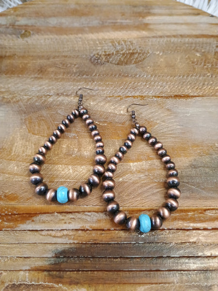 The Navajo and Turquoise Bead Earrings