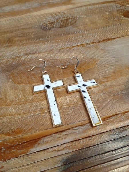 The Cross Hide Earrings