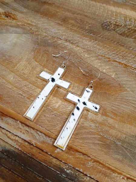 The Cross Hide Earrings