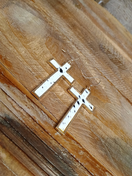 The Cross Hide Earrings