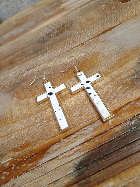 The Cross Hide Earrings