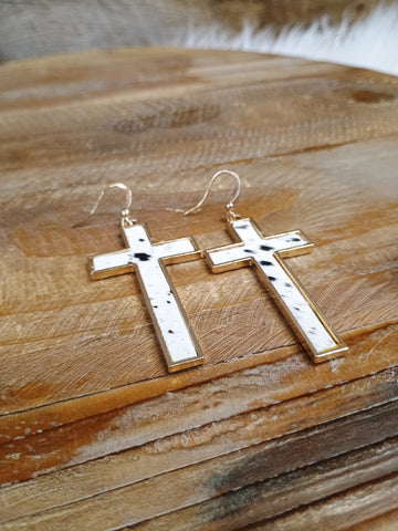 The Cross Hide Earrings