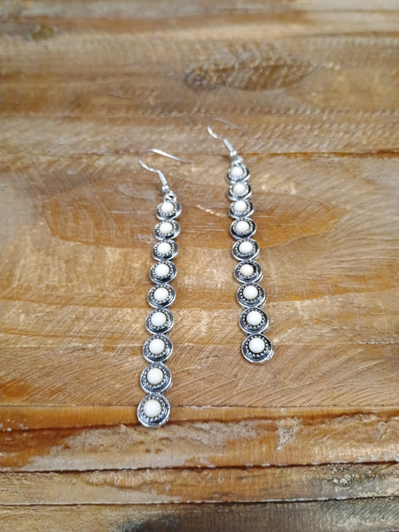 The Long Way To It Bone and Silver Earrings