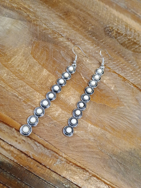 The Long Way To It Bone and Silver Earrings