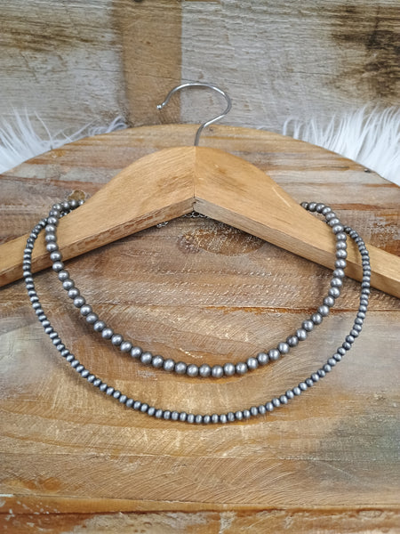 The I Will Be Navajo Pearl Silver Necklace