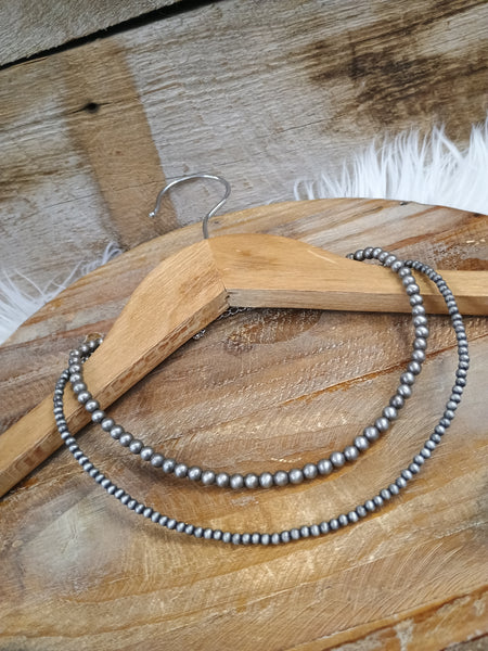 The I Will Be Navajo Pearl Silver Necklace