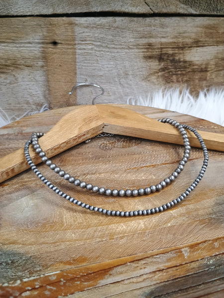 The I Will Be Navajo Pearl Silver Necklace