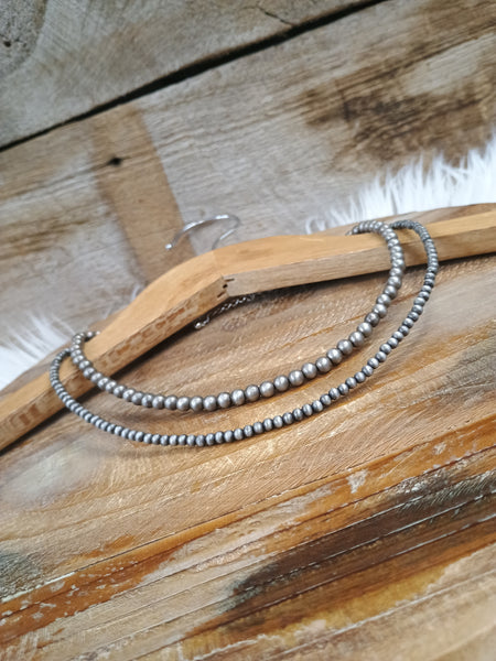 The I Will Be Navajo Pearl Silver Necklace