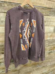 The Square Aztec Mineral Burgundy Sweatshirt