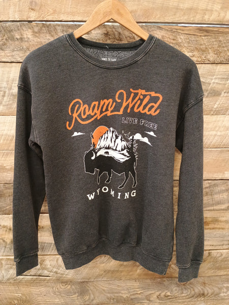 The Roam Wild Live Free Mineral Black Sweatshirt