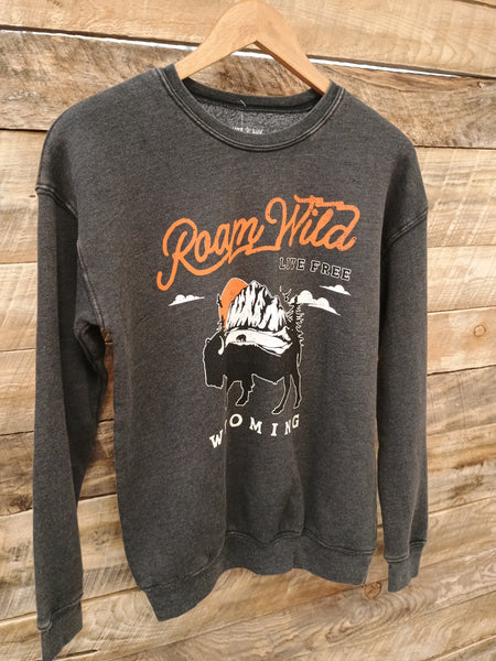 The Roam Wild Live Free Mineral Black Sweatshirt