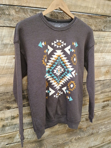 The Bold Aztec Diamond Mineral Brown Sweatshirt