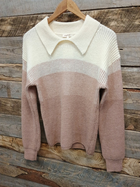 The Light Lines Collar Mauve Sweater