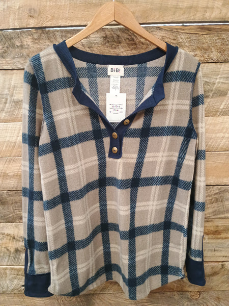 The Around This Plaid Button Sweatshirt