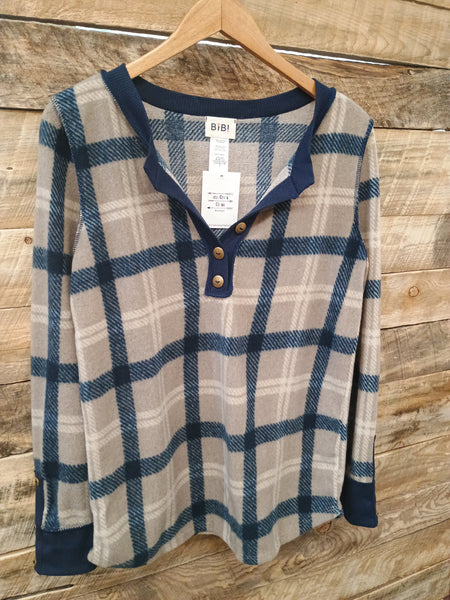 The Around This Plaid Button Sweatshirt