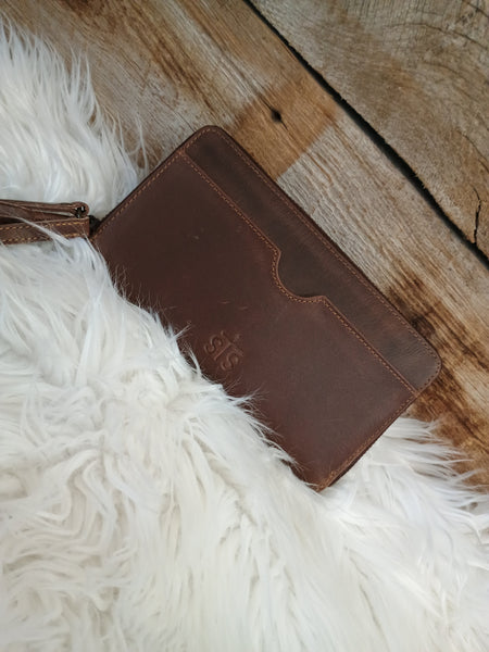 The Chocolate Leather Basic Wristlet Wallet