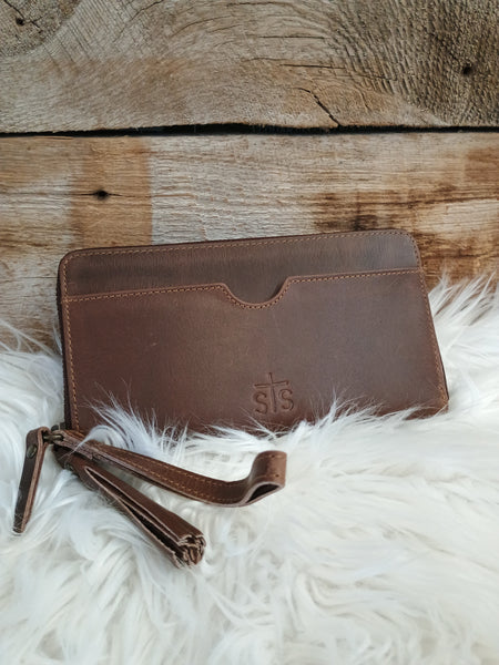 The Chocolate Leather Basic Wristlet Wallet