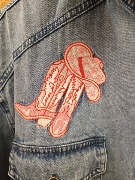 The Giddy Up Embroidery Denim Top Jacket