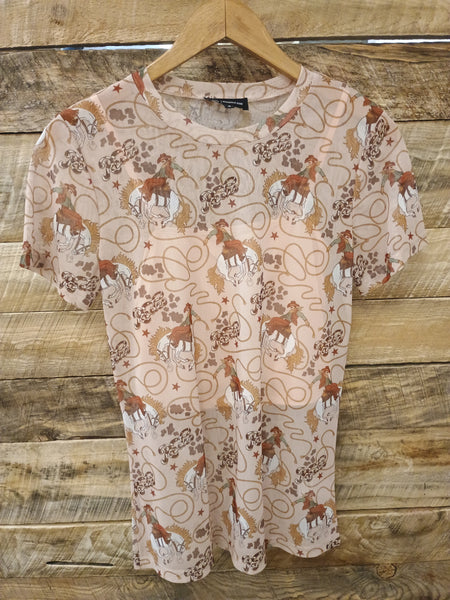 The Lasso Cowboy Mesh Short Sleeve Top
