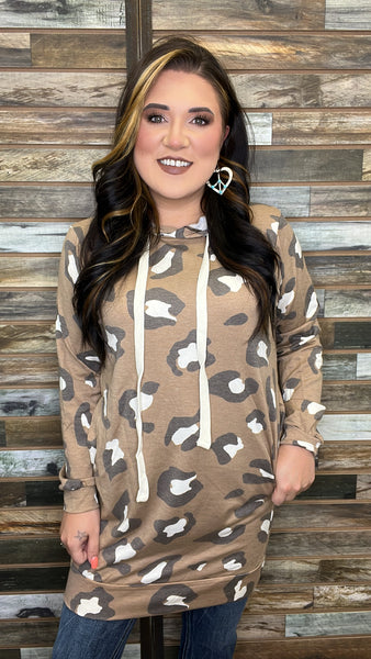 The Leopard and Comfort Brown Hoodie Top