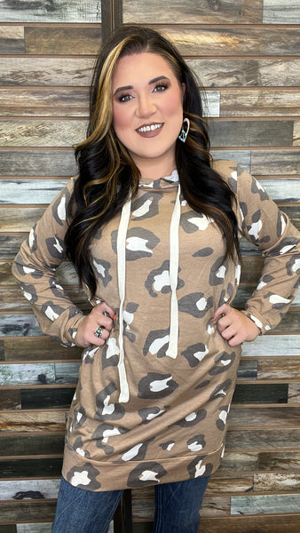 The Leopard and Comfort Brown Hoodie Top