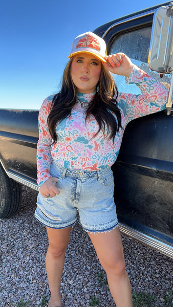 The Boots Of Color Mesh Top