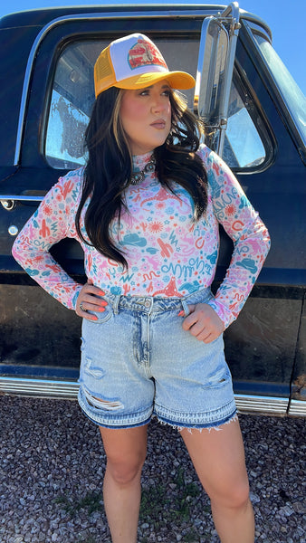 The Boots Of Color Mesh Top