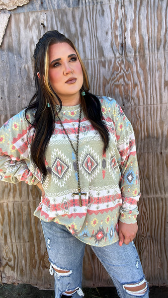 The Aztec Ways Sage Top