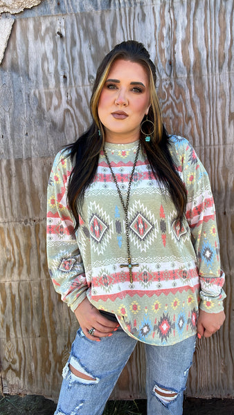 The Aztec Ways Sage Top