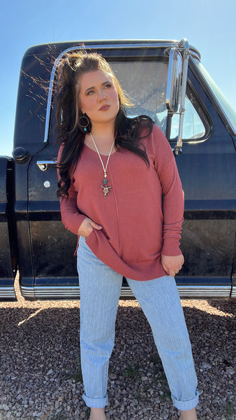 The I Waited Heather Rust Sweatshirt