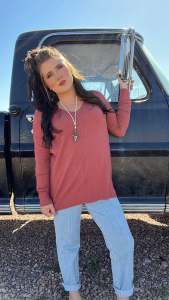 The I Waited Heather Rust Sweatshirt