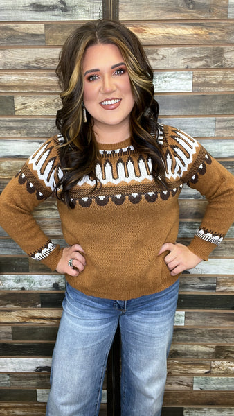 The Way Up Rust Sweater