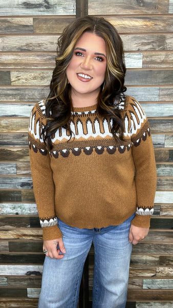 The Way Up Rust Sweater