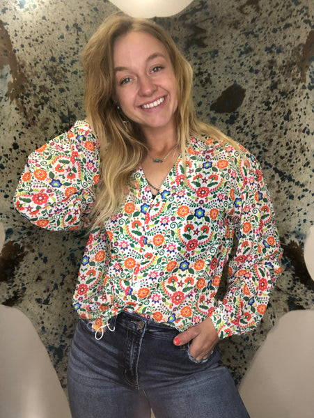 The Fiesta Floral Top Cardigan