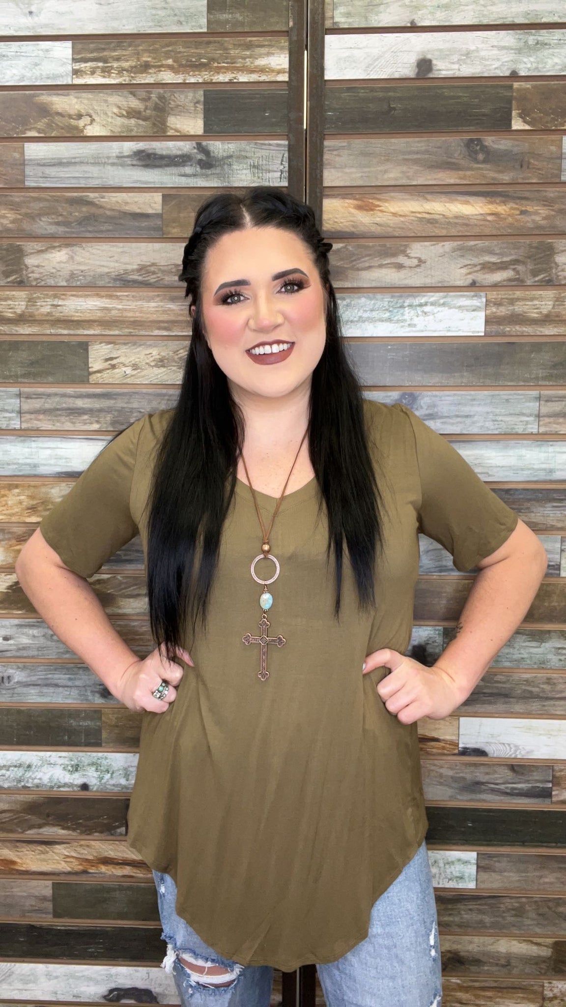 The Way To Me Dusty Olive Top