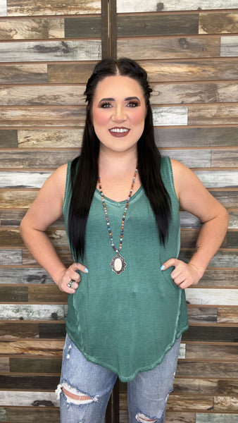 The Perfect Summer Dark Green Tank Top