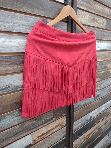 The Summer Loving Fringe Red Skort