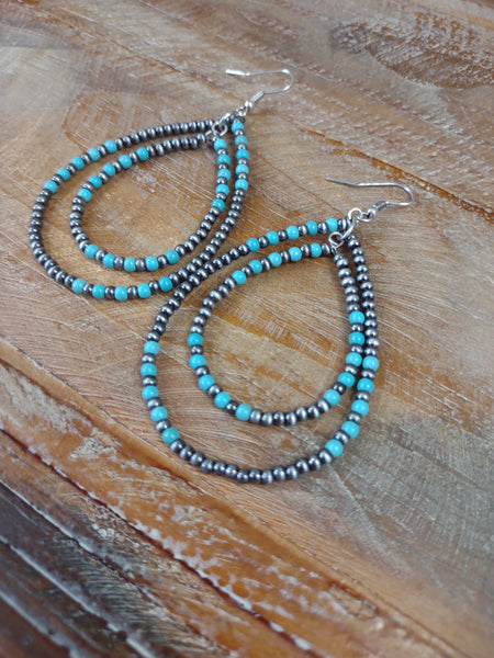 The Double Trouble Turquoise Earrings