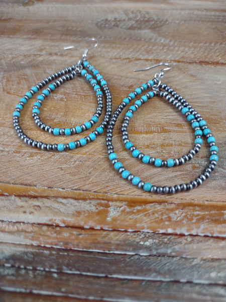 The Double Trouble Turquoise Earrings