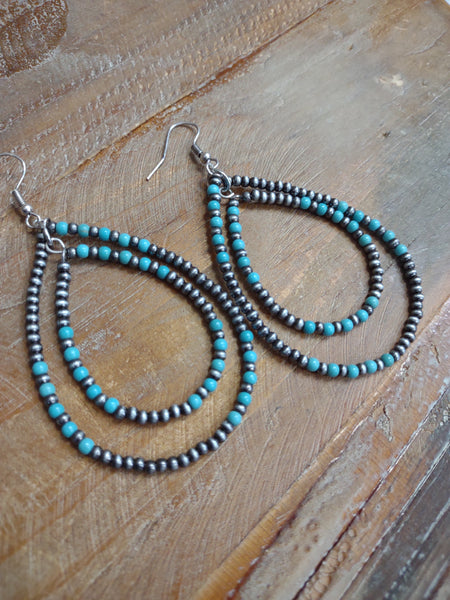 The Double Trouble Turquoise Earrings