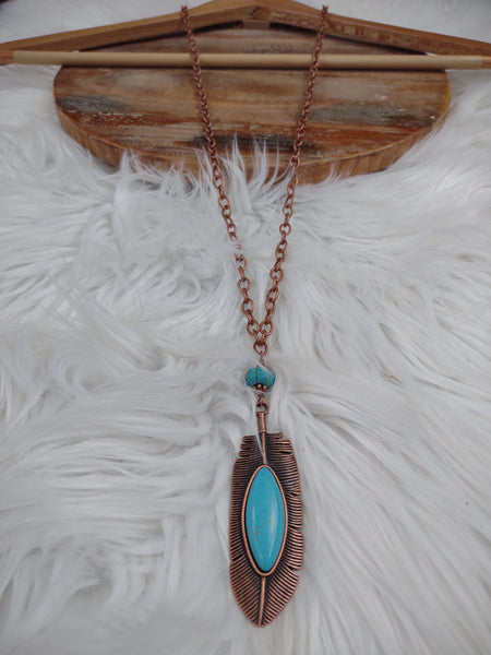 The Fly There Copper Feather Necklace