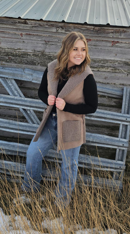 The Walk Up Front Mocha Grey Vest