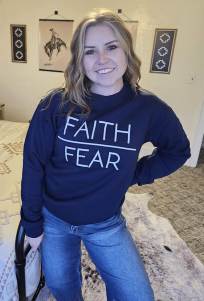 The Faith Over Fear Navy Sweatshirt