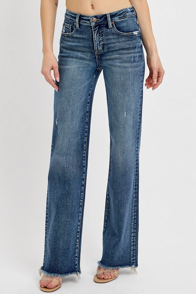 The Trin High Rise Straight Long Jeans