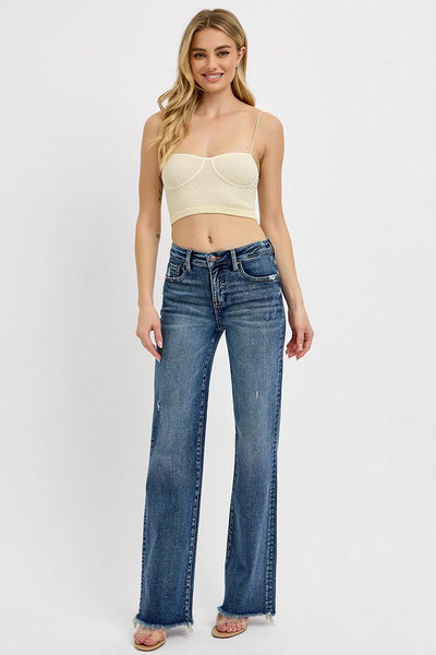 The Trin High Rise Straight Long Jeans